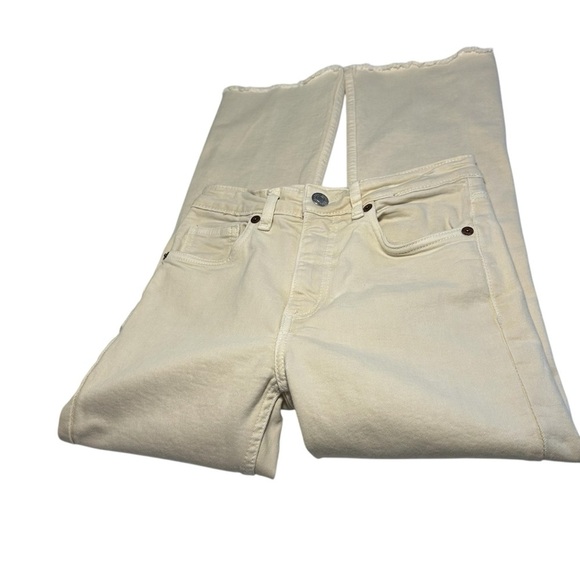 Zara Straight Cropped Raw Hem Jeans Sz 2 - Picture 6 of 12